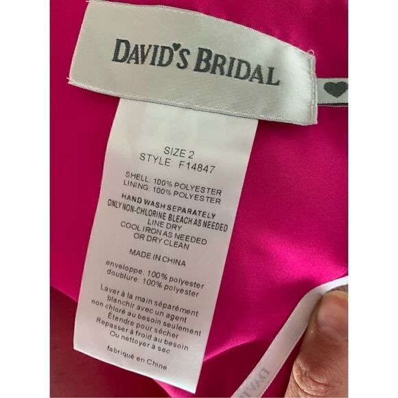 Pink strapless dress size 2 David’s Bridal - Picture 6 of 6